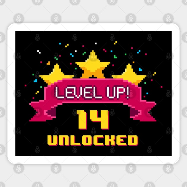 14th Birthday Level Up 14 years old unlocked Sticker by opippi